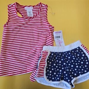 Bonnie Jean Baby Girls Star Stripe Short Set